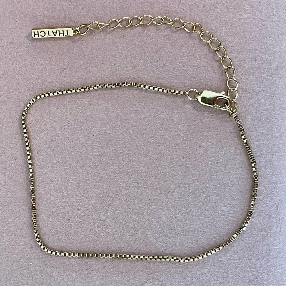 Thatch Box Chain Gold Tone Bracelet